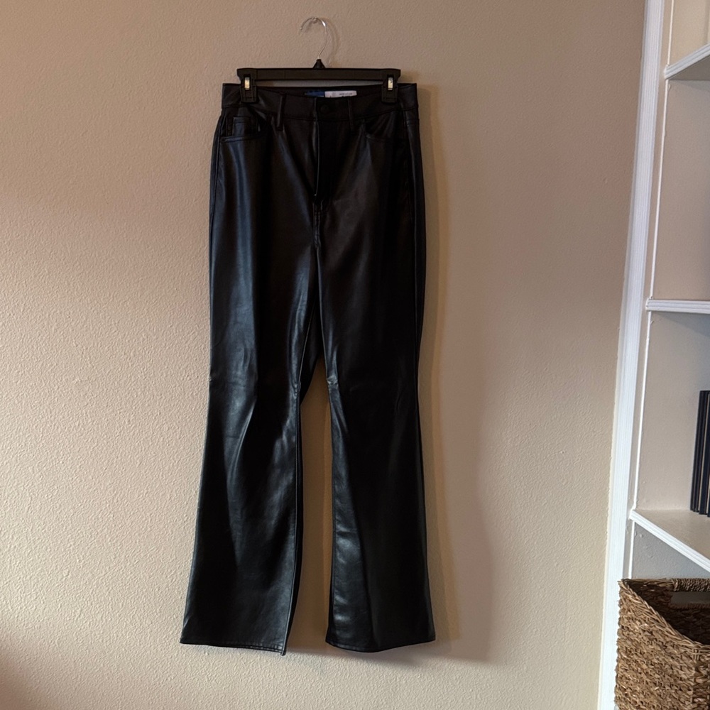 Old Navy Women's Black Faux Leather Flare Pants